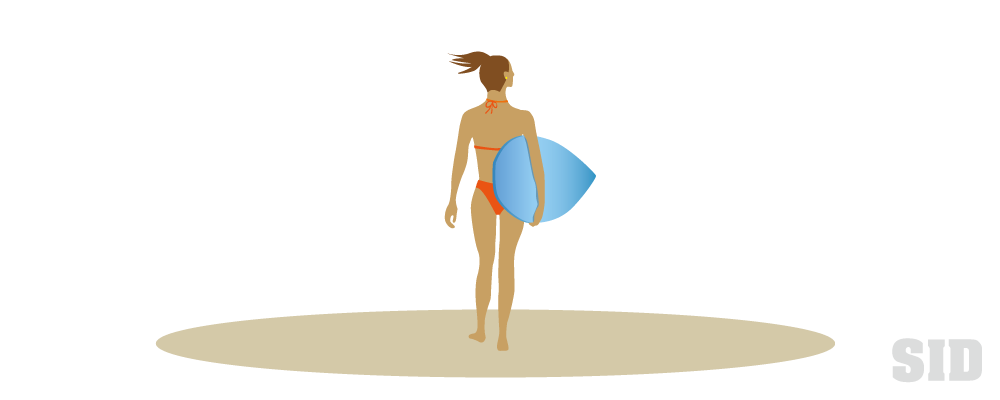 女性サーファーのイラスト
